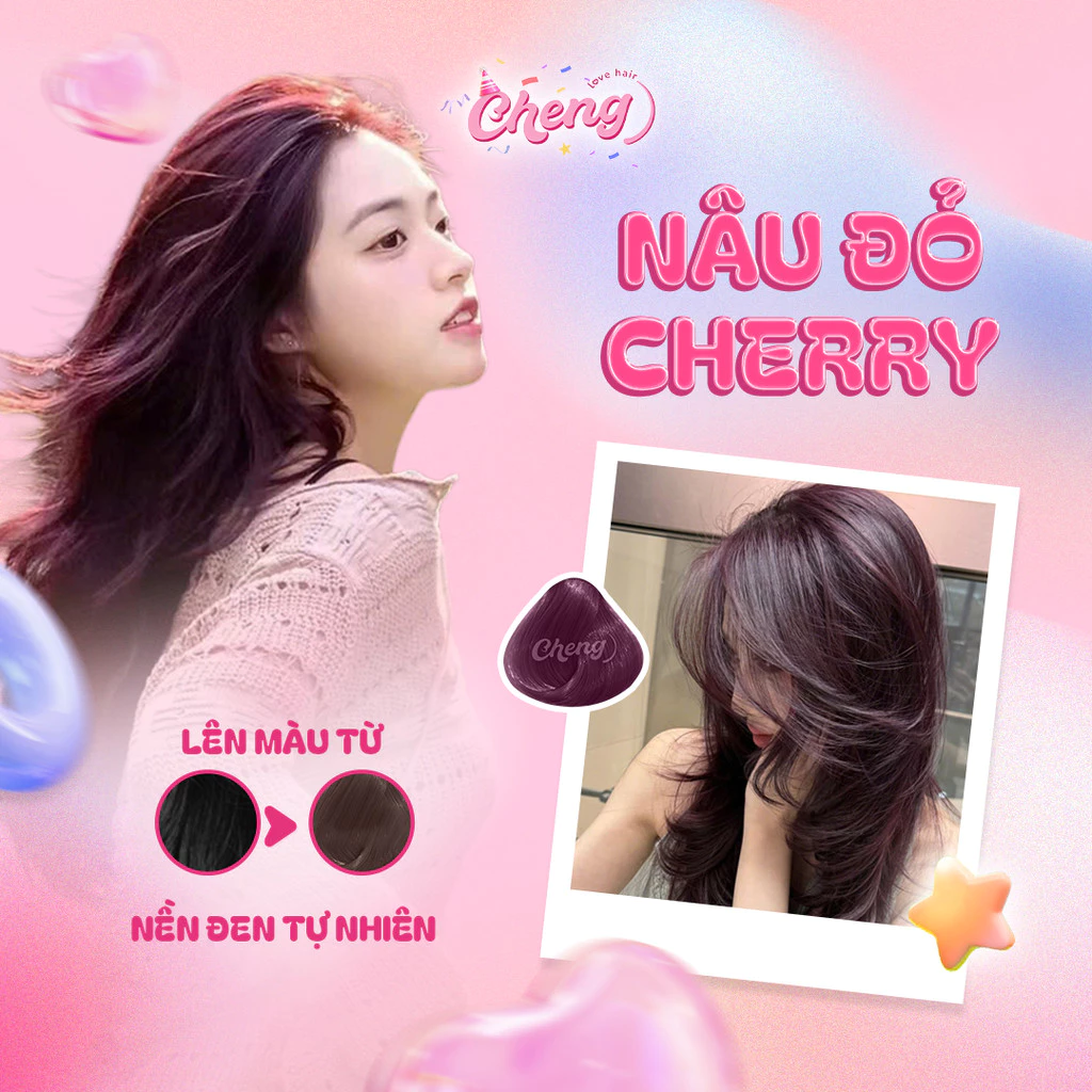 Thuốc Nhuộm Tóc Màu NÂU ĐỎ CHERRY Không Tẩy | Chenglovehair, Chenglovehairs
