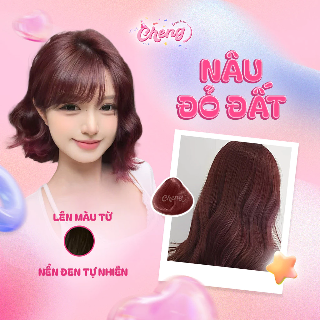 Thuốc nhuộm tóc màu NÂU ĐỎ ĐẤT không cần tẩy tóc | Chenglovehairs, Chenglovehair, Chengloveshair