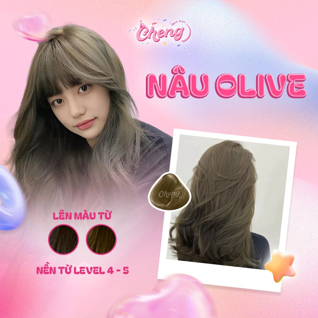 Thuốc Nhuộm Tóc Màu NÂU OLIU - NÂU OLIVE Không Tẩy | Chenglovehair, Chenglovehairs