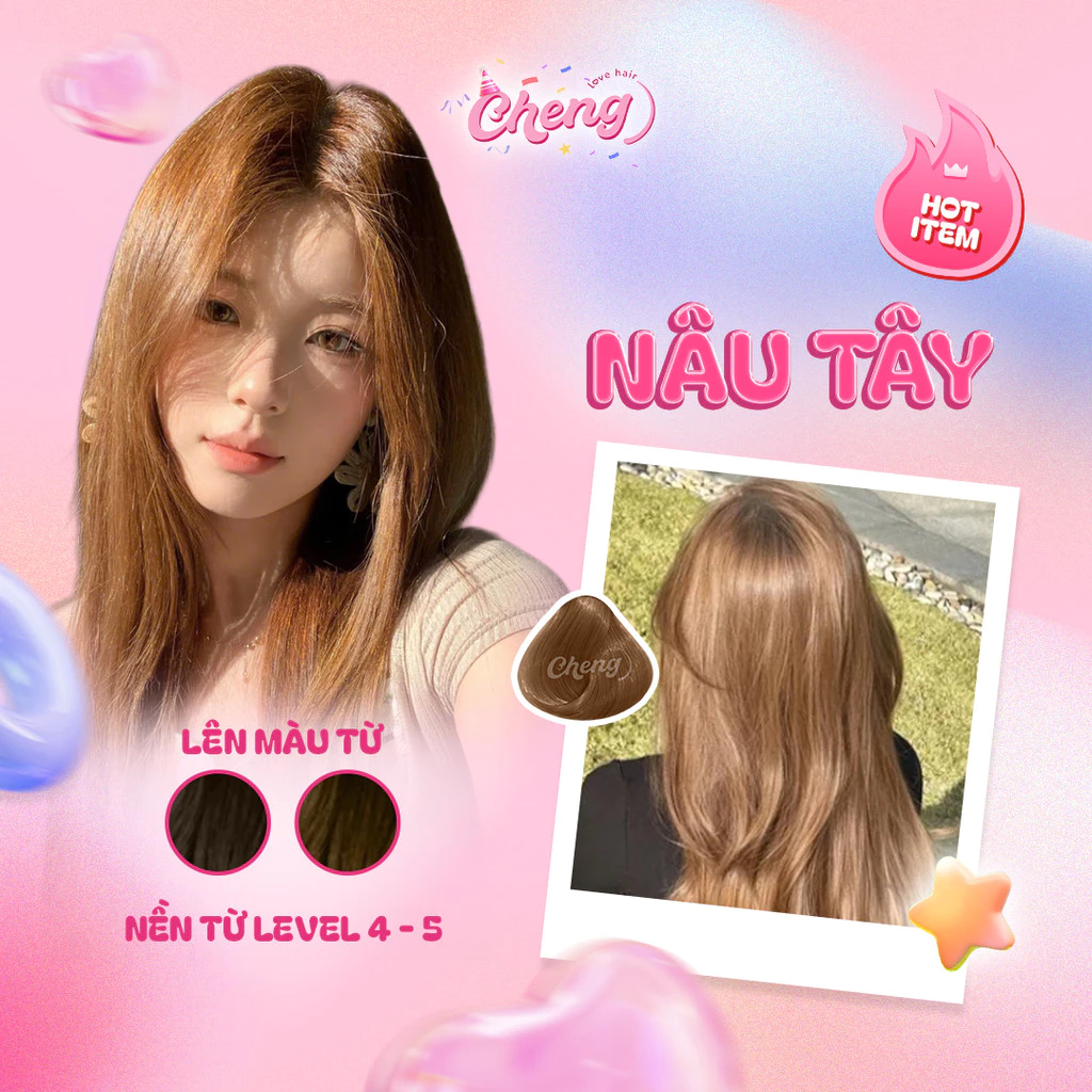 Thuốc Nhuộm Tóc Màu NÂU TÂY Không Tẩy | Chenglovehair, Chenglovehairs