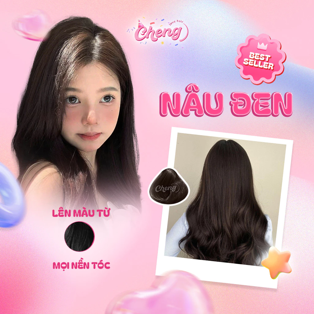 Thuốc Nhuộm Tóc Màu NÂU ĐEN Không Tẩy | Chenglovehair, Chenglovehairs