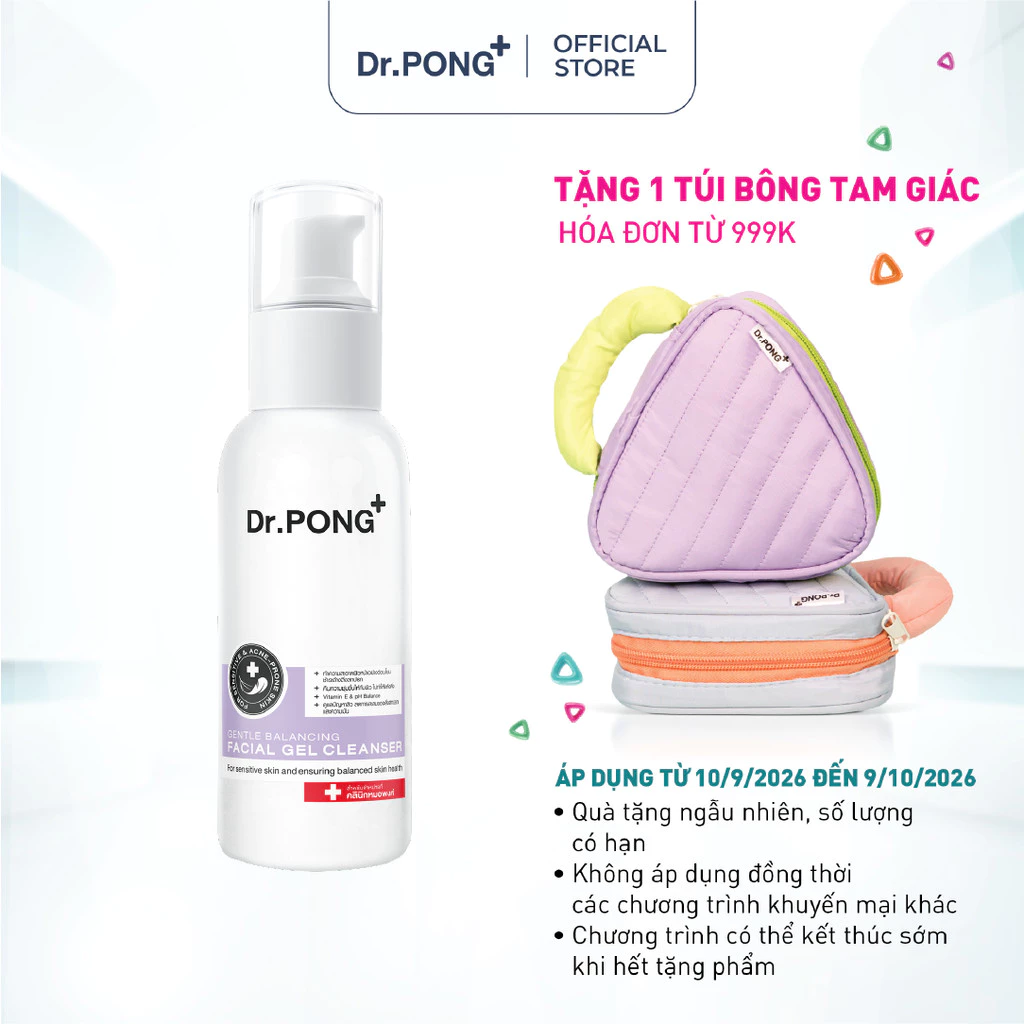 Sữa rửa mặt cân bằng da Dr.PONG Gentle Balancing Facial Gel Cleanser 100ml