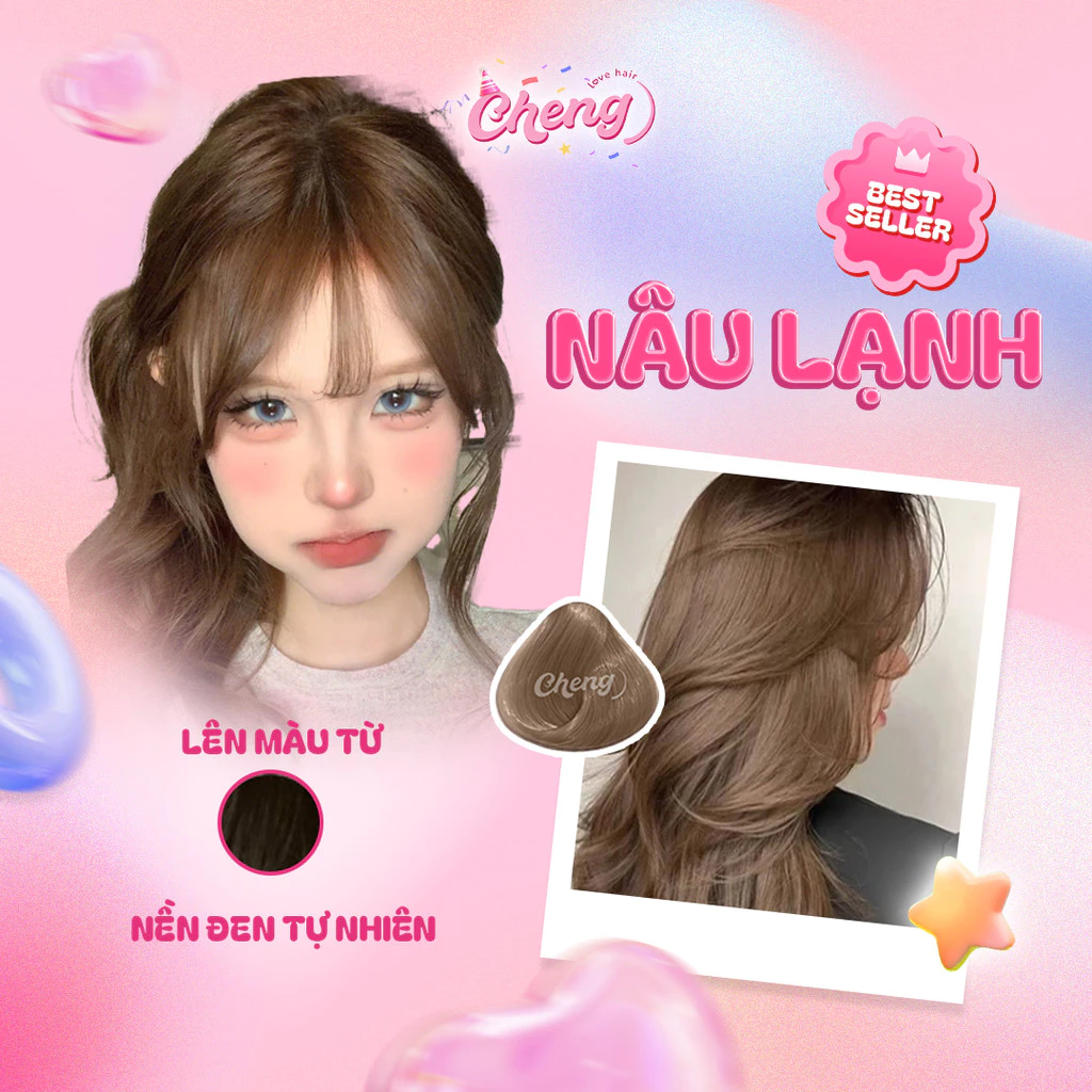 Thuốc Nhuộm Tóc Màu NÂU LẠNH, NÂU LẠNH SÁNG Không Cần Dùng Thuốc Tẩy Tóc | Chenglovehair, Chenglovehairs