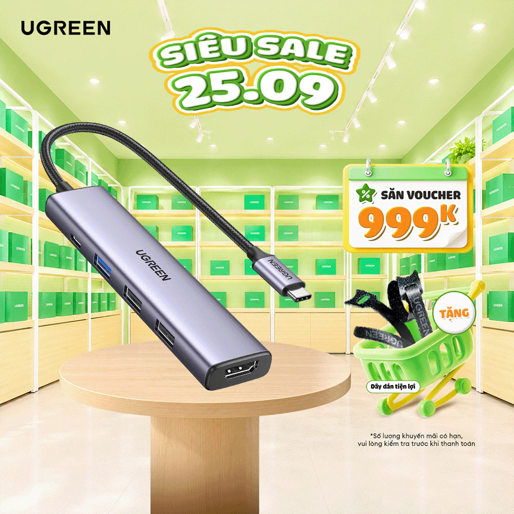Hub chuyển đổi Type C UGREEN 15495 15596 60560 PD 100W | Bảo hành chính hãng 18 tháng 1 đổi 1