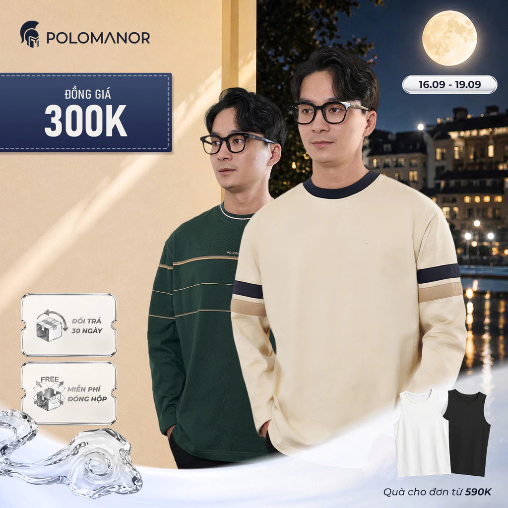 [DEAL SỐC 50%] Áo dài tay nam cao cấp, Chất liệu Cotton 2C & Interlock - POLOMANOR