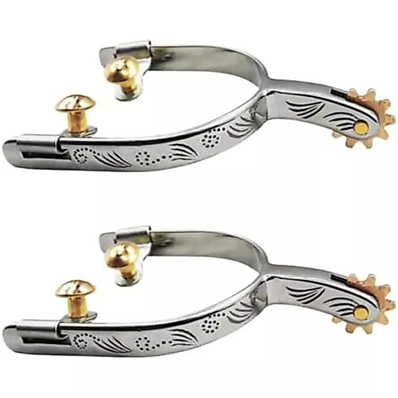 SunniMix 2 Miếng Ngựa Tây Cao Bồi Thép Không Gỉ Xoay Được Gear Phụ Kiện Cưỡi Ngựa Ngoài Trời Chắc Chắn Trang Trí Thích Hợp Cho Huấn Luyện
