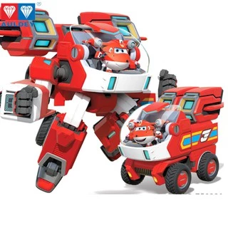 Đồ chơi Super wings mô hình Siêu Robot kết hợp siêu xe cứu hộ Jett Tia chớp nâng cấp đồ chơi trẻ em
