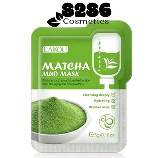 [Có sẵn] 1 gói Sample Mặt nạ bùn Matcha Laikou kiềm dầu sạch da cấp nước Matcha Mud Mask 5g (hàng nội địa Trung)