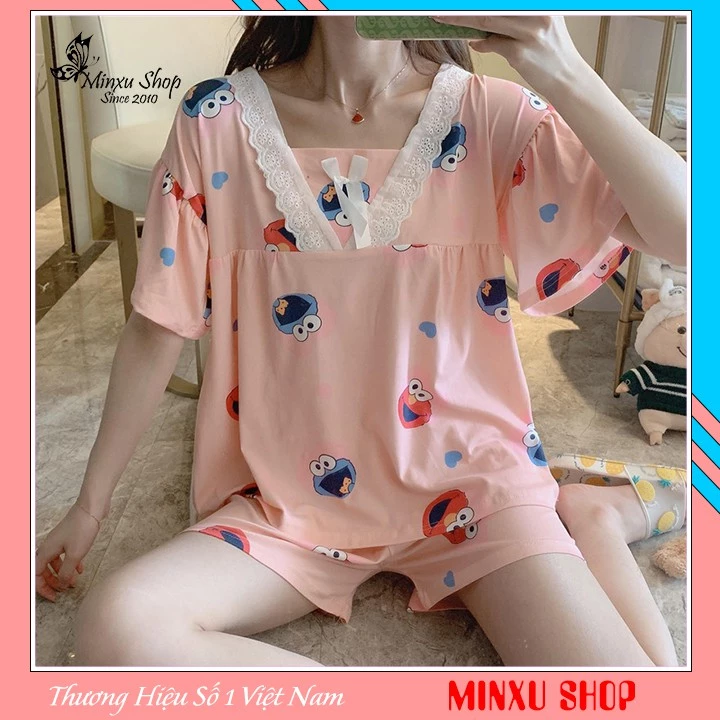 ( Xả Kho ) Bộ đồ ngủ nữ công chúa mùa hè tay ngắn, kiểu Hàn Quốc dễ thương cho các bạn nữ Mã AV