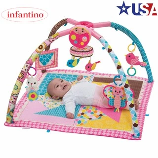 Thảm nằm chơi Infantino Deluxe Twist & Fold 4 in 1 Mỹ, thảm vận động cho bé, gấp gọn có nhạc