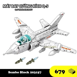 Đồ chơi Lắp ráp Máy bay Cường Kích Q-5, Sembo Block 202157 Strike Aircraft, Xếp hình thông minh [679 Mảnh ghép]