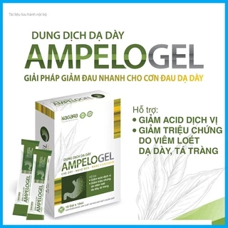 Dung dịch dạ dày Ampelogel, hỗ trợ viêm loét dạ dày thượng vị, trào ngược dạ dày, giảm chướng bụng, ợ chua ợ hơi H/18goi