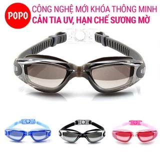 Kính bơi tráng gương cho người lớn POPO với mắt kiếng bơi cho bé, trẻ em cản tia UV