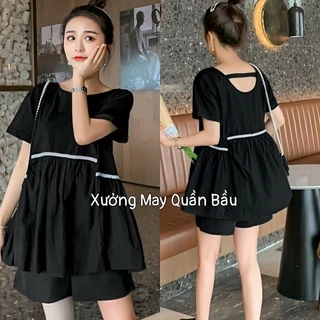 Bộ đồ bầu và sau sinh kiểu dáng babydoll thiết kế xinh xắn dễ thương BĐ867