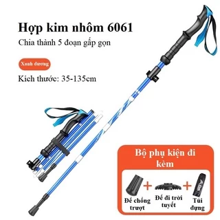 Gậy leo núi trekking BSWOLF DL015 gấp khúc dùng du lịch, phượt, dã ngoại đa năng dành cho nam và nữ