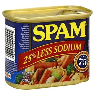 [ Date 08/26 ] Thịt hộp Spam giảm mặn 25% Less Sodium 340g Mỹ