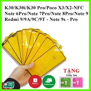 Kính cường lực redmi  Note 8 Pro Note 7 Pro Note 6 Pro Note 9 Pro Note 10 Pro Mi 10c Pro 10i Mi 9 Lite CC9 Mi 11 Lite FM