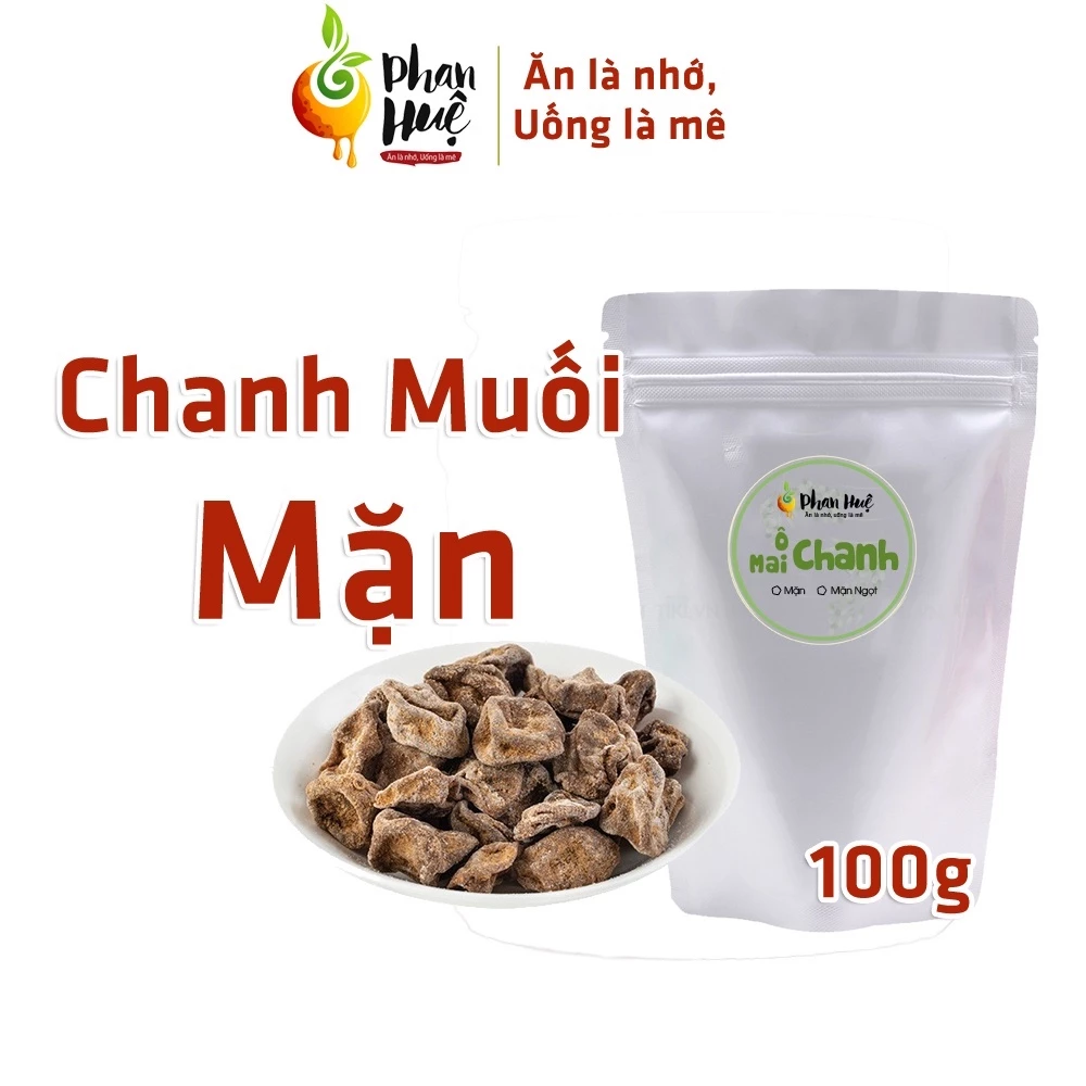 Ô mai chanh muối chua mặn Phan Huệ túi Zip 100g giảm ho rát họng đặc sản Hà Nội