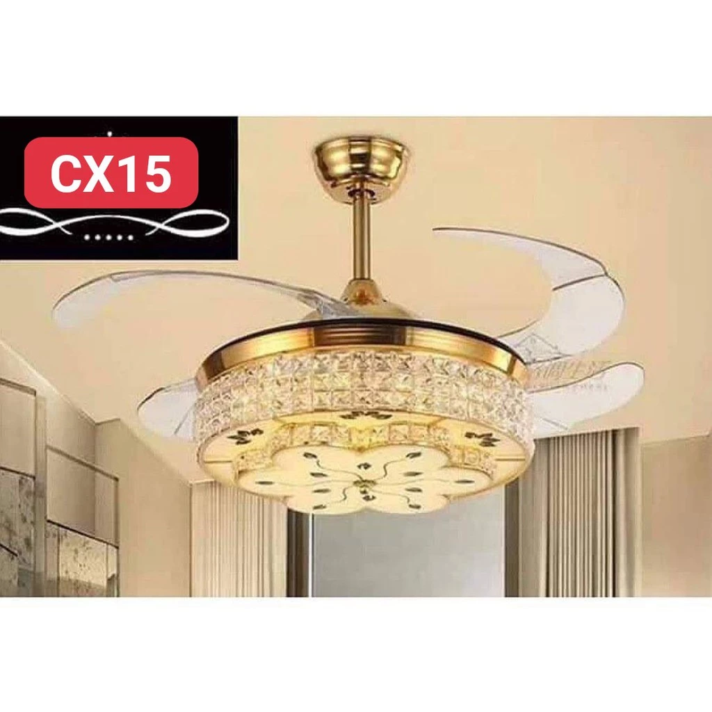 Quạt trần cánh cụp cánh xòe  công suất 90w có 3 chế độ đèn Led và 6 tốc độ gió phù hợp mọi không gian[ Bảo hành 5 năm]