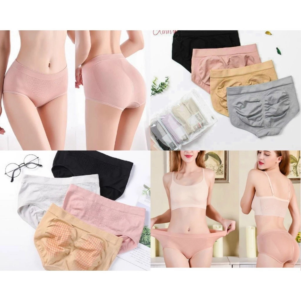 Quần Lót cạp thấp Thông Hơi Nâng Mông Kháng Khuẩn Có Túi Zip freesize 40-55kg