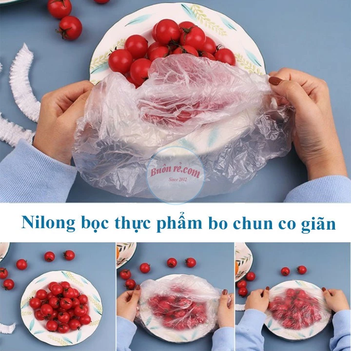 Set 100 Màng Bọc Thực Phẩm Nilong Tái Sử Dụng Túi Gấu Co Giãn Bọc Thực Phẩm Giúp Đồ Ăn Luôn Tươi Mới Tránh Bụi, Vi Khuẩn