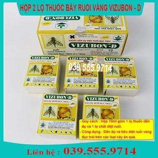 2 LỌ CHẾ PHẨM DẪN DỤ VÀ DIỆT RUỒI VÀNG ĐỤC TRÁI VIZUBON - D - HIỆU QUẢ TỐT