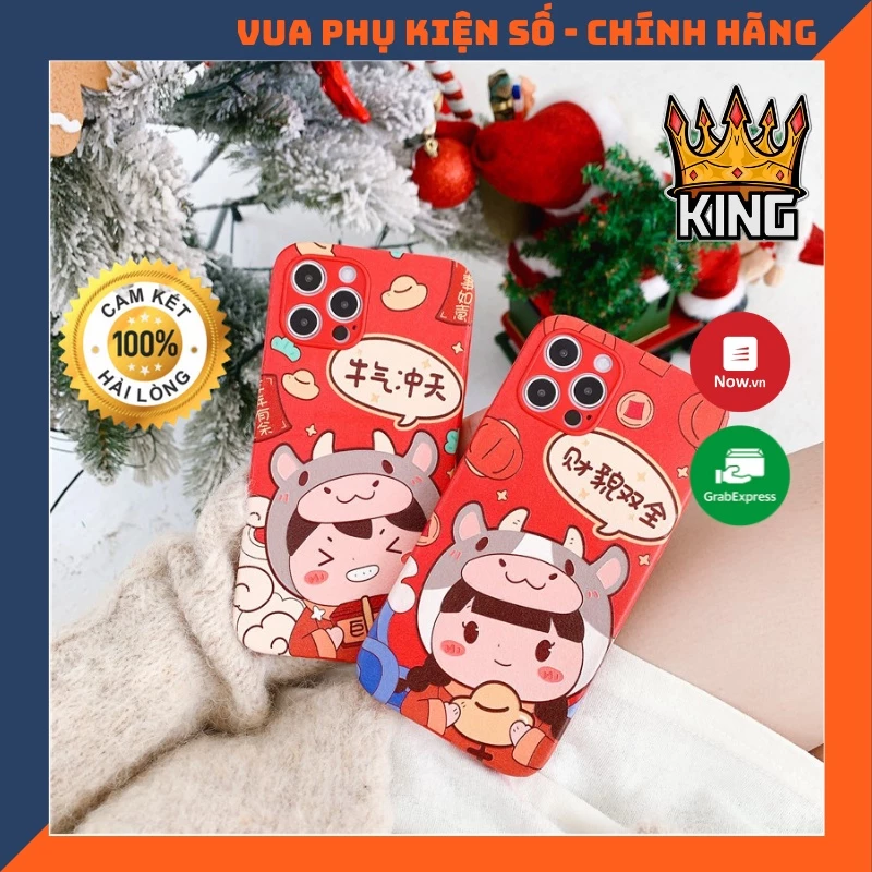 Ốp bò sữa nền đỏ nam nữ cho iphone 6/6p/7p/x/xsm/11/11pm/12/12pm 🐄🐄🐄