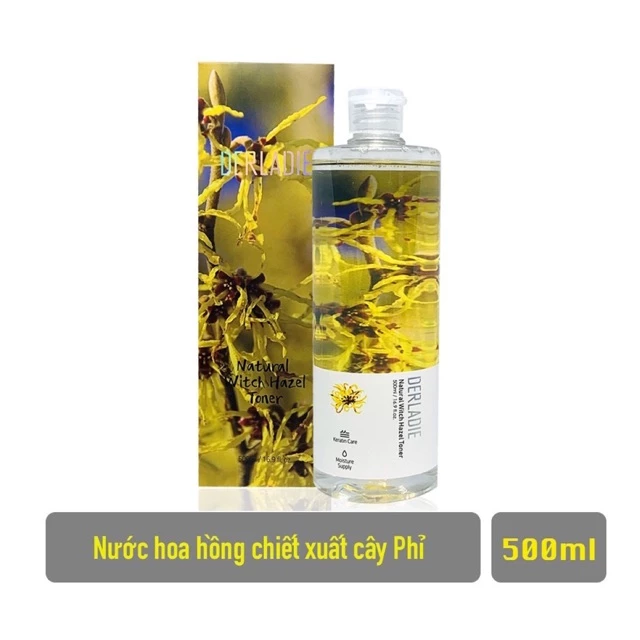 Nước Hoa Hồng toner derladie Chiết Xuất Cây Phỉ Derladie Natural Witch Hazel Toner 500ml