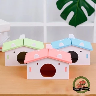 Nhà ngủ gấu mái ngói cho hamster. Nhà ngủ gỗ ép cho hamster