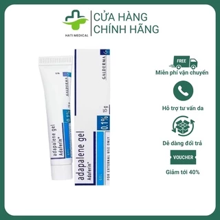 Gel Giảm Mụn GALDERMA Giảm Trứng Cá, Mụn Ẩn, Mụn Đầu Đen Cao Cấp Differin Gel 0.1 Adaferin Dung Tích 15g