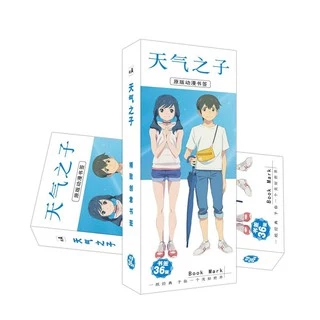 (SaLe) Hộp ảnh Bookmark Tenki no Ko Đứa con của thời tiết kẹp sách tiện lợi 36 tấm anime chibi