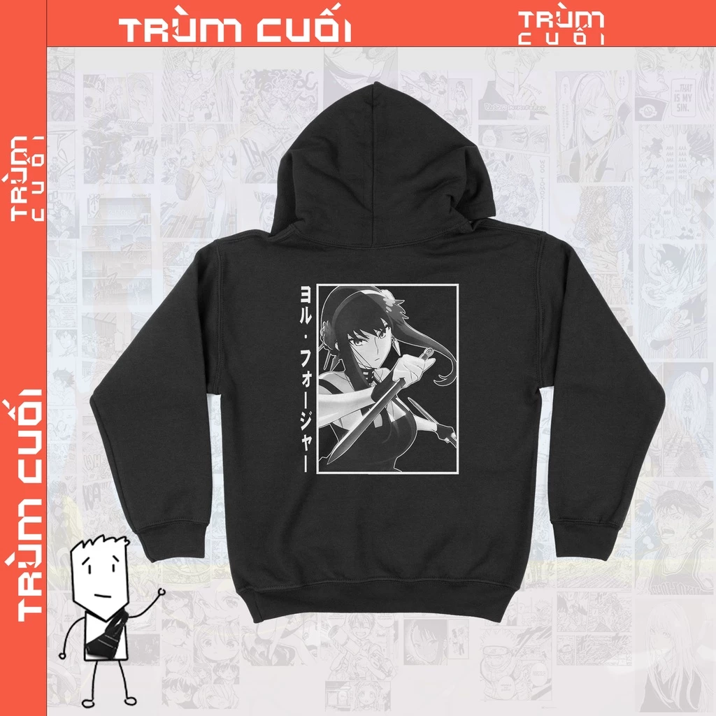 Áo Hoodie SPY x FAMILY: Yor Forger, Trùm Cuối Anime, Unisex Nỉ Bông 100% 2 màu nam nữ