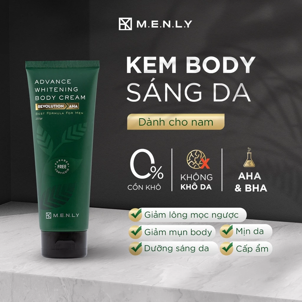 Kem dưỡng trắng body cho nam Menly 250g