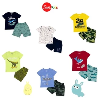 Đồ bộ bé trai, đồ bộ trẻ em chất thun cotton, size 1-7 tuổi, có nhiều màu - SUNKIDS