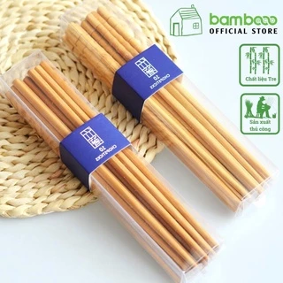 Bộ đũa gỗ tre tự nhiên 10 đôi BAMBOOO ECO an toàn vệ sinh, sử dụng cho gia đình, nhà hàng, khách sạn, đồ dùng nhà bếp