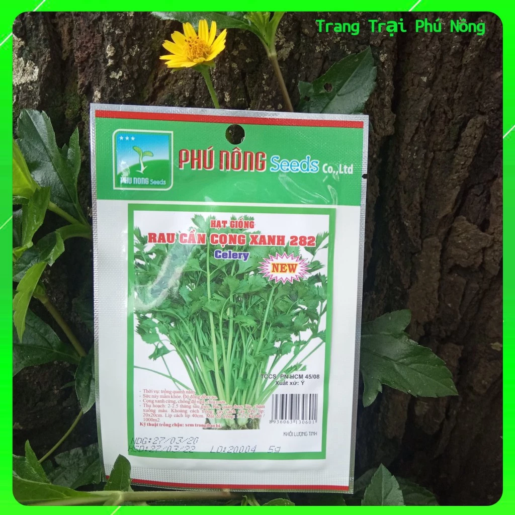 Hạt Giống Rau Cần Tây Cọng Xanh 282 Phú Nông - Gói 5g - Celery