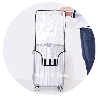 Áo trùm vali trong suốt viền đen, vỏ bọc bảo vệ vali PVC chống thấm nước
