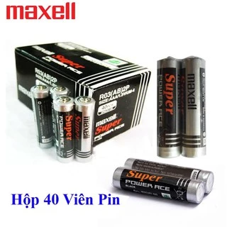 Hộp 40 Viên Pin Tiểu AAA Maxell Super 1.5V (Đen)