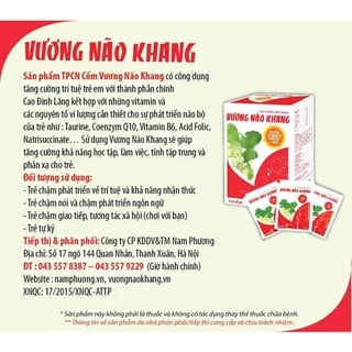 VƯƠNG NÃO KHANG - giải pháp cho trẻ tự kỉ ( Hàng chính hãng - Hộp 30 gói)