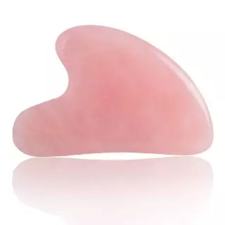 [Hàng mới về] Tấm cạo gua sha tự nhiên đá thạch anh hồng ngăn ngừa nếp nhăn chống lão hóa chăm sóc da mặt