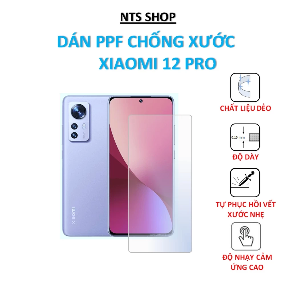 Dán PPF chống xước màn hình Xiaomi 12 pro