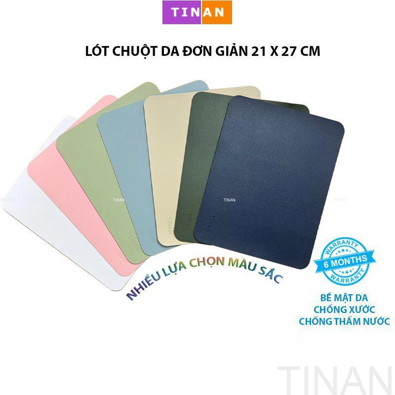 Lót Chuột Da Đơn Giản (Mouse Pad), PU chất lượng cao,Không Thấm Nước, 27 X 21cm, Sử Dụng Được 2 Mặt