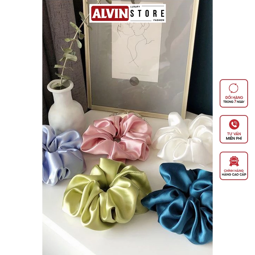 Dây Buộc Tóc Scrunchies Dây Cột Tóc Vải Phi Lụa Alvin Store Phụ Kiện Tóc Xinh Đẹp PK01