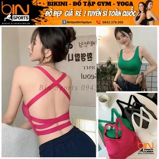 Áo bra nữ tập gym yoga aerobic thể thao kèm mút chất liệu thun dệt kim thoáng mát thấm hút mồ hôi BINSPORTS A203