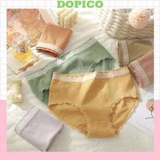 Quần lót nữ cotton cao cấp kháng khuẩn viền ren sexy quyến rũ Lanixa DOPICO Q13