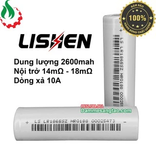 Cell Pin 18650 Lishen Li-ion 3.7V 2500mah-5C (Xả 10A)