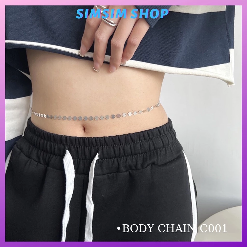 Body chain sexy C001 lấp lánh - Belt bụng eo quyến rũ mix đồ siêu chất Sim Sim Shop