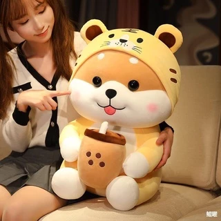 Gấu Bông Chó ShiBa Cosplay Cọp, Hổ ôm Trà sữa,Hàng loại 1 Mềm mịn