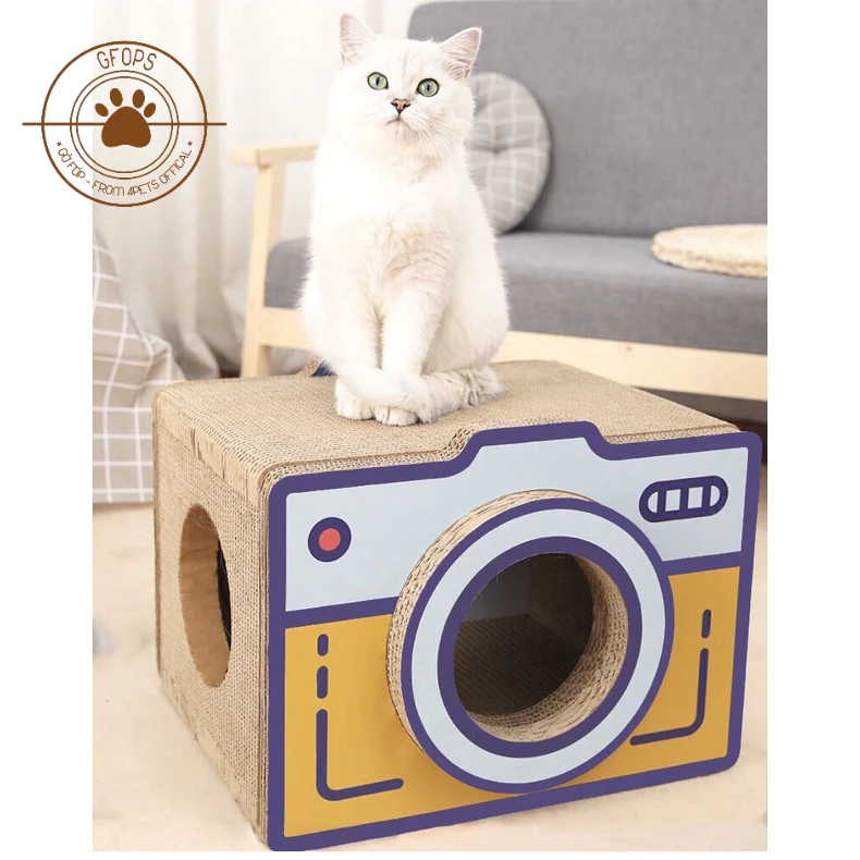 [Phiên bản mới]Cào móng kết hợp ổ nằm cho mèo Cat Scratch Board hình máy ảnh Phụ kiện cho mèo - 4pets official