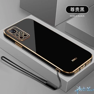 Ốp lưng Redmi Note 11 12 11S 10 10S 9 Pro Ốp lưng họa tiết sang trọng Mịn viền thẳng Vỏ mềm Vỏ điện thoại + Dây buộc miễn phí